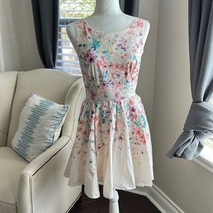 LC Lauren Conrad watercolor sundress, size 6. Pretty open back sleeveless dress